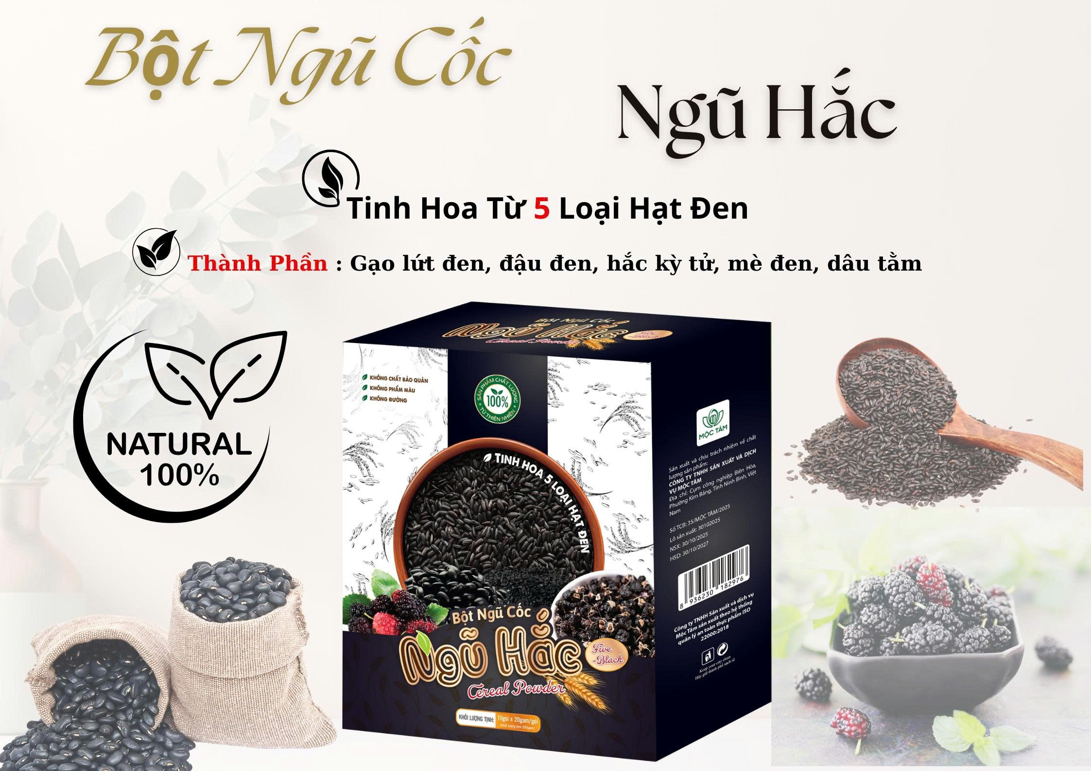Bột Ngũ Cốc Ngũ Hắc Mộc Tâm - Ảnh 6